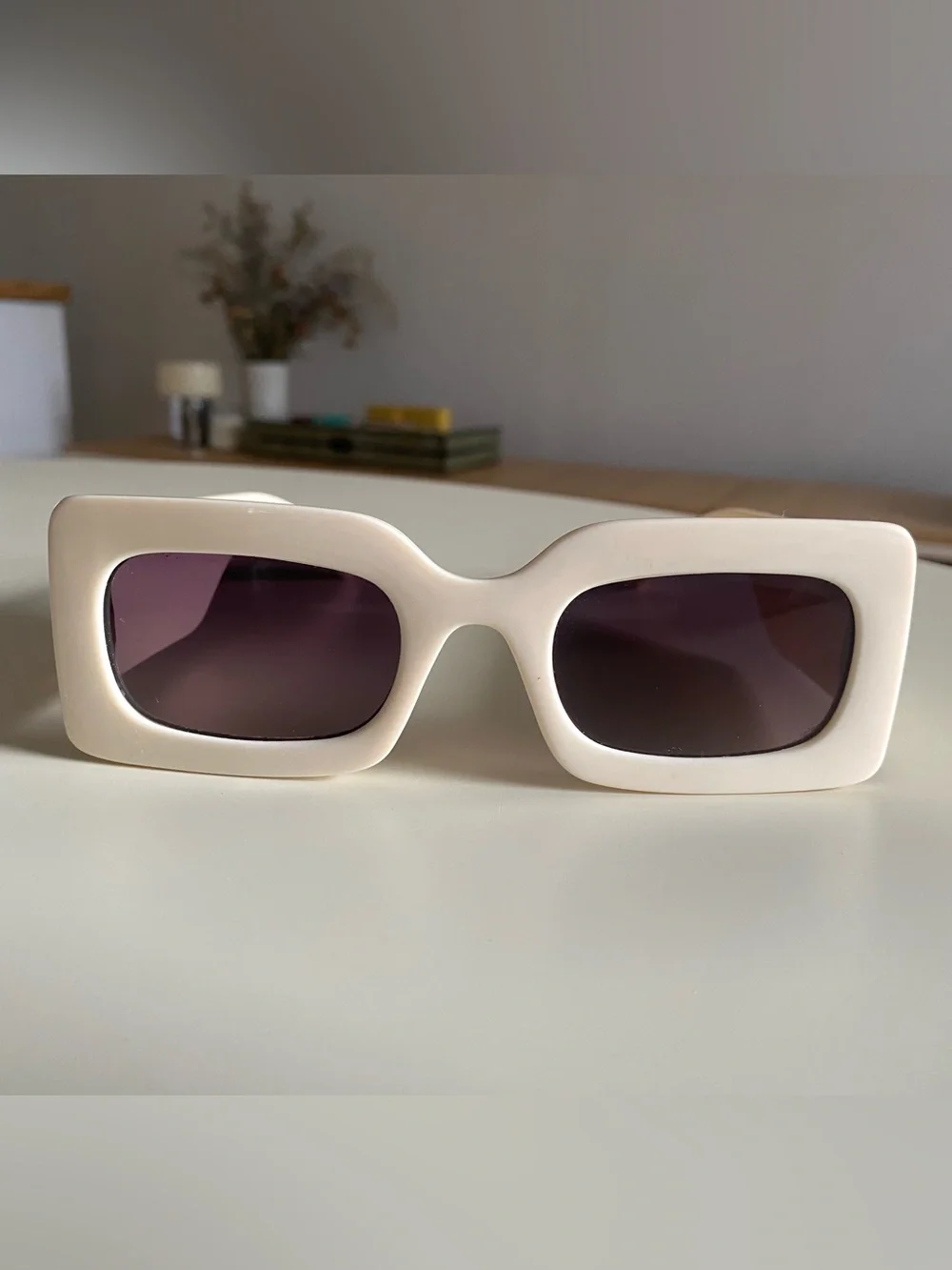 Parfois Off-White Rectangular Sunglasses